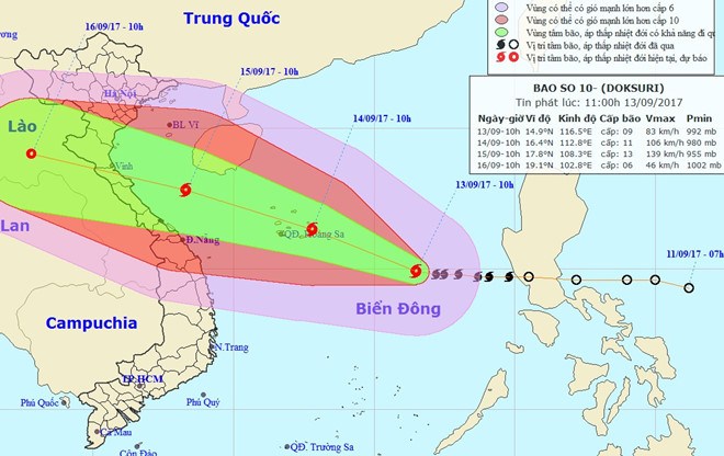 Cơn bão mạnh nhất trong nhiều năm hướng vào Thanh Hóa &#8211; Quảng Bình