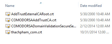 Cài đặt chứng chỉ SSL Comodo Possitive lên NGINX