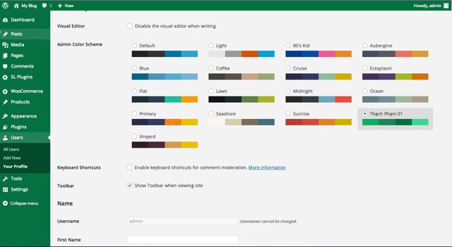 Cách tự thêm màu sắc giao diện trong Admin ở WordPress 3.8