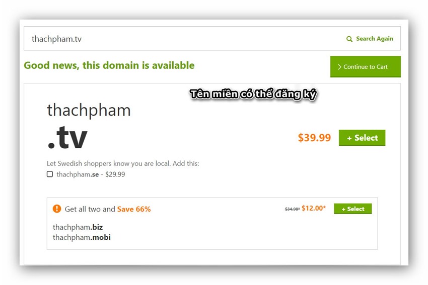 Cách mua một tên miền (domain) tại Godaddy